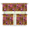 African Ethnic Tribal Inspired Print 3 Piece Kitchen Curtains