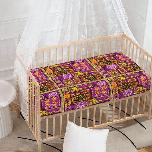 African Ethnic Tribal Inspired Print Baby Crib Sheet