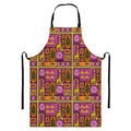 African Ethnic Tribal Inspired Print Bib Apron With Pocket