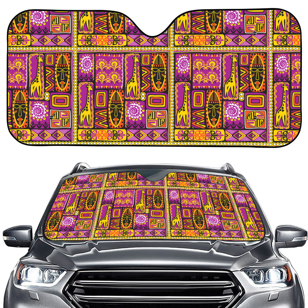 African Ethnic Tribal Inspired Print Car Windshield Sun Shade