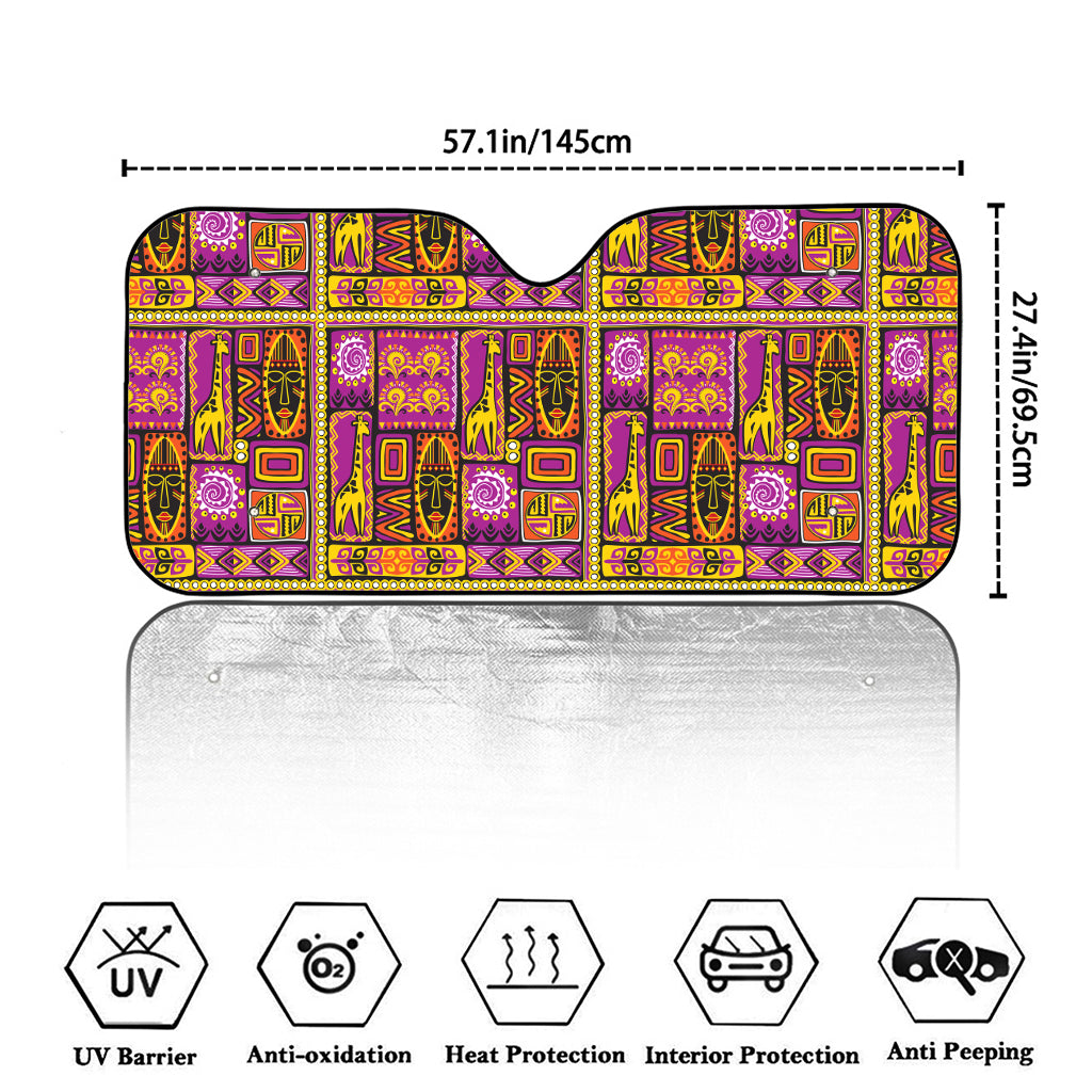 African Ethnic Tribal Inspired Print Car Windshield Sun Shade