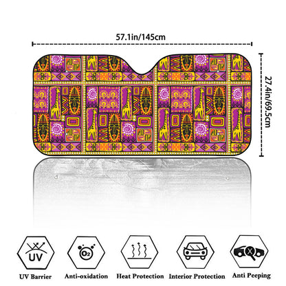 African Ethnic Tribal Inspired Print Car Windshield Sun Shade