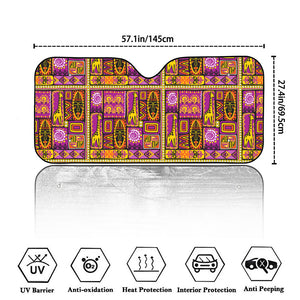 African Ethnic Tribal Inspired Print Car Windshield Sun Shade