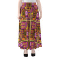 African Ethnic Tribal Inspired Print Chiffon Maxi Skirt