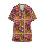 African Ethnic Tribal Inspired Print Cotton Hawaiian Shirt