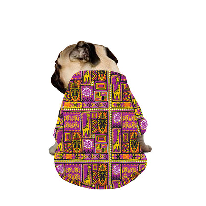 African Ethnic Tribal Inspired Print Dog Zip Up Jacket