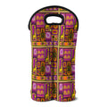 African Ethnic Tribal Inspired Print Double Neoprene Wine Tote