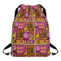 African Ethnic Tribal Inspired Print Drawstring Backpack