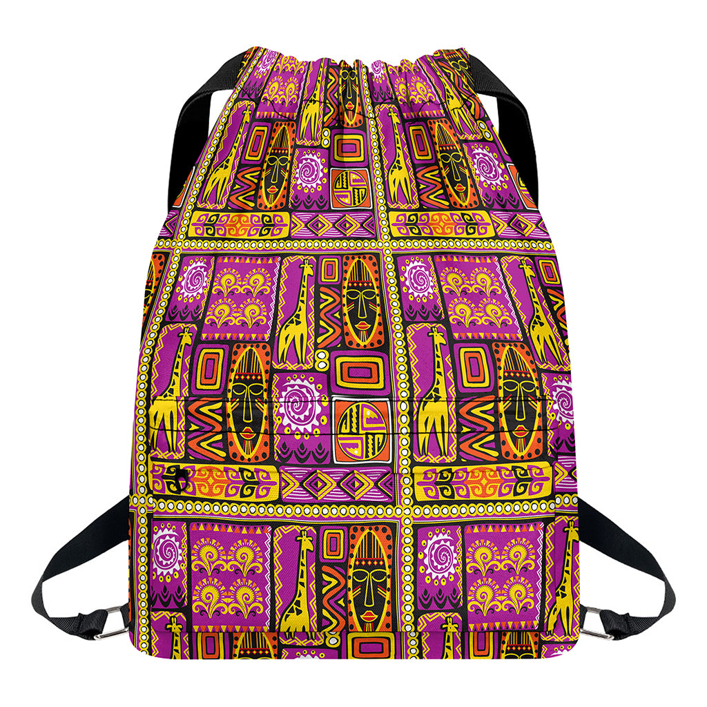 African Ethnic Tribal Inspired Print Drawstring Backpack