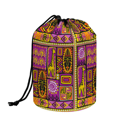 African Ethnic Tribal Inspired Print Drawstring Makeup Bag