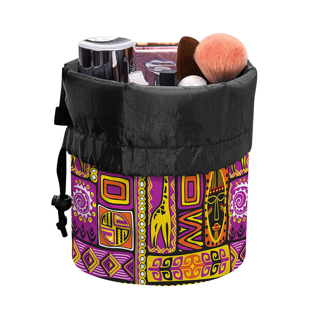 African Ethnic Tribal Inspired Print Drawstring Makeup Bag