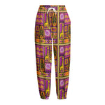 African Ethnic Tribal Inspired Print Fleece Lined Knit Pants