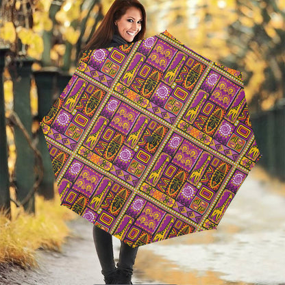 African Ethnic Tribal Inspired Print Foldable Umbrella
