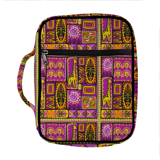 African Ethnic Tribal Inspired Print Front Pocket Bible Bag