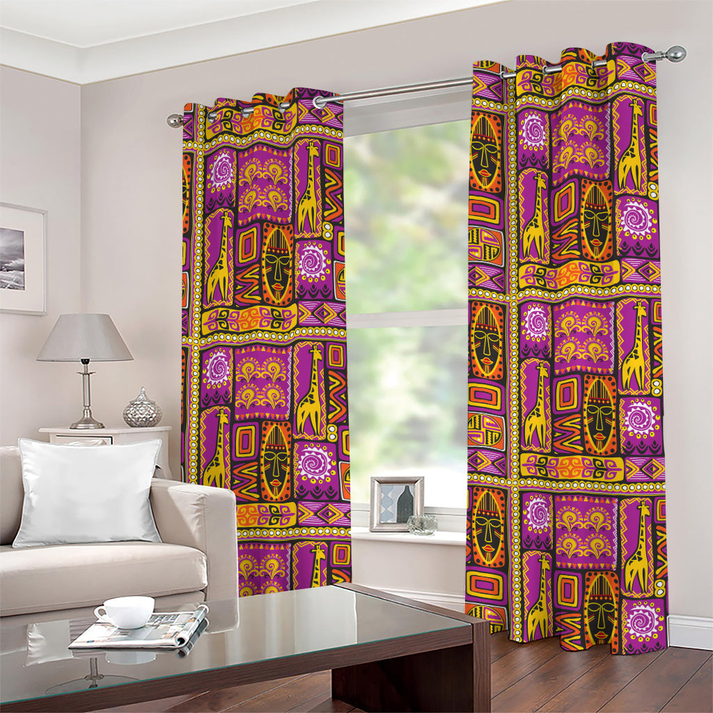 African Ethnic Tribal Inspired Print Grommet Curtains