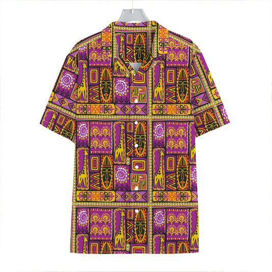 African Ethnic Tribal Inspired Print Hawaiian Shirt
