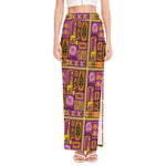 African Ethnic Tribal Inspired Print High Slit Maxi Skirt