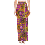 African Ethnic Tribal Inspired Print High Slit Maxi Skirt