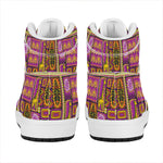 African Ethnic Tribal Inspired Print High Top Leather Sneakers