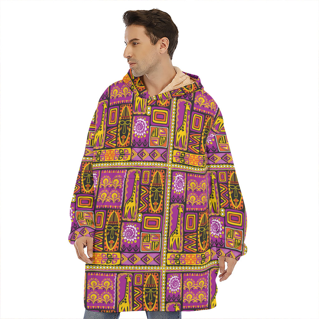 African Ethnic Tribal Inspired Print Hoodie Blanket