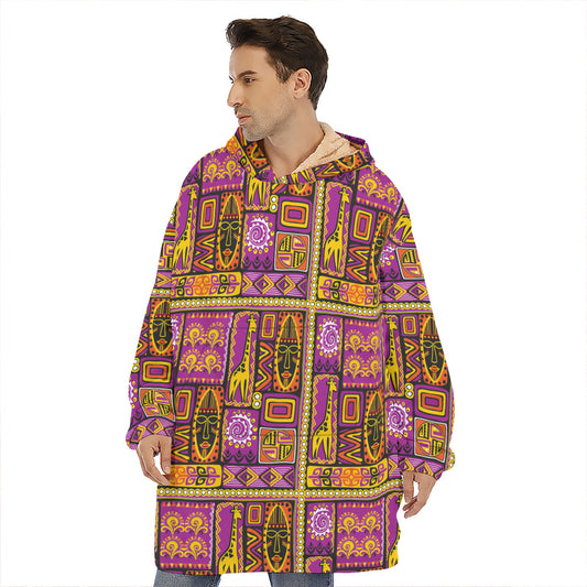 African Ethnic Tribal Inspired Print Hoodie Blanket