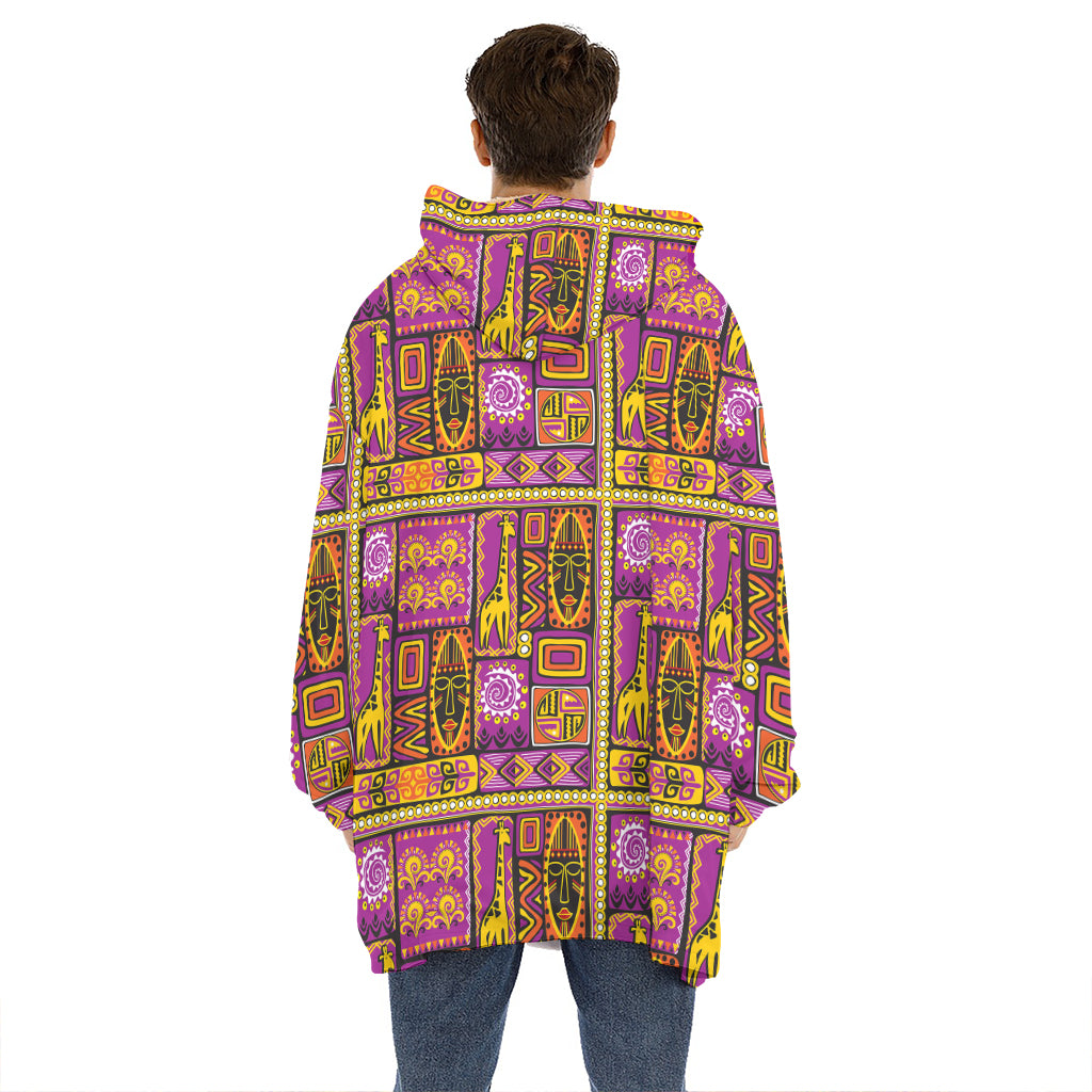 African Ethnic Tribal Inspired Print Hoodie Blanket