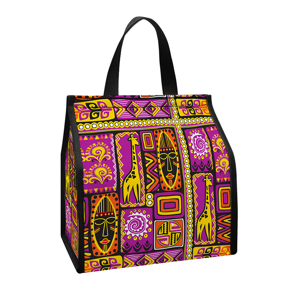 African Ethnic Tribal Inspired Print Insulated Lunch Tote