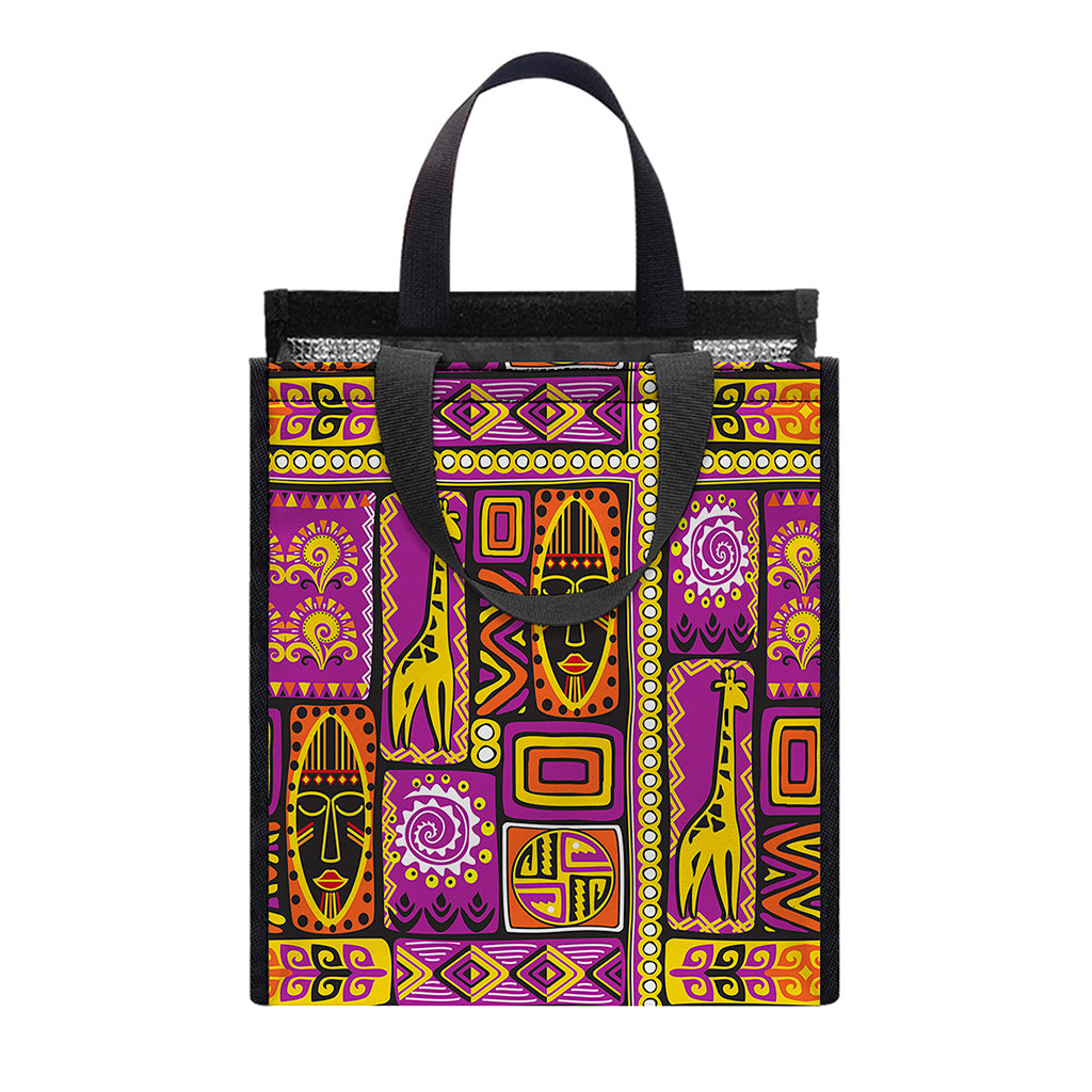 African Ethnic Tribal Inspired Print Insulated Lunch Tote