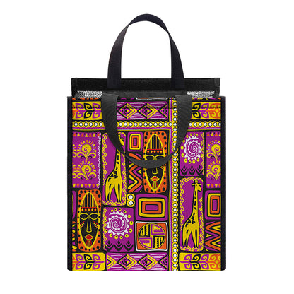 African Ethnic Tribal Inspired Print Insulated Lunch Tote