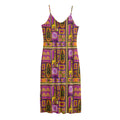 African Ethnic Tribal Inspired Print Jersey Midi Cami Dress
