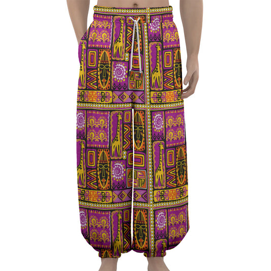 African Ethnic Tribal Inspired Print Lantern Pants