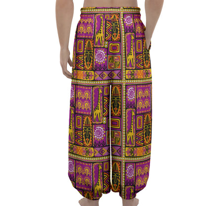African Ethnic Tribal Inspired Print Lantern Pants