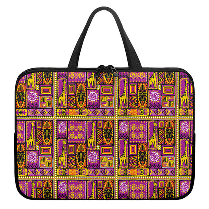 African Ethnic Tribal Inspired Print Laptop Sleeve With Handle