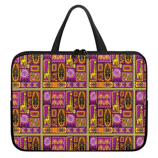African Ethnic Tribal Inspired Print Laptop Sleeve With Handle