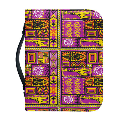 African Ethnic Tribal Inspired Print Leather Bible Cover