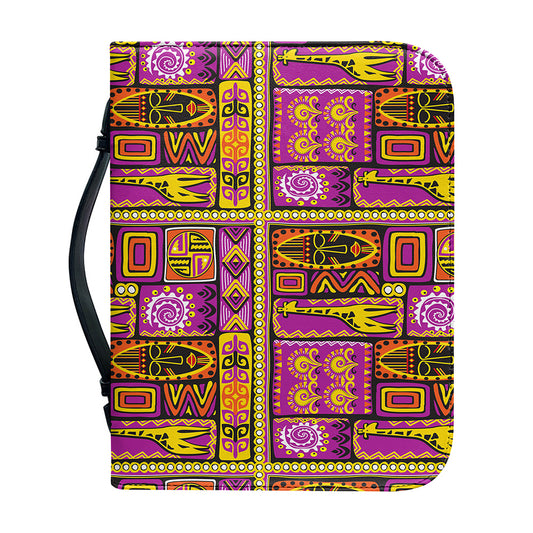 African Ethnic Tribal Inspired Print Leather Bible Cover
