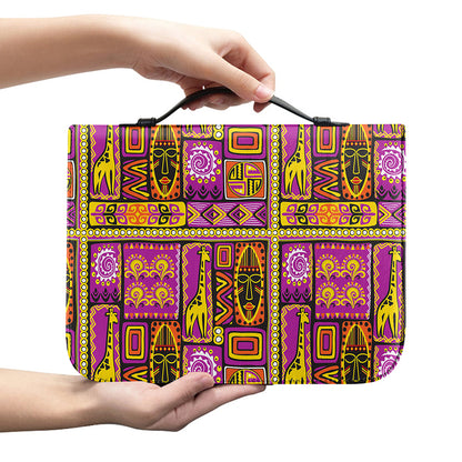 African Ethnic Tribal Inspired Print Leather Bible Cover