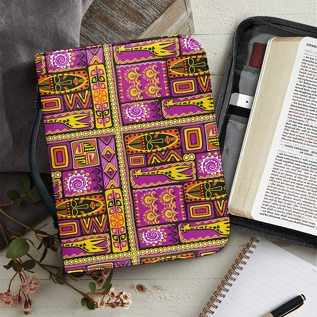 African Ethnic Tribal Inspired Print Leather Bible Cover