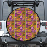 African Ethnic Tribal Inspired Print Leather Spare Tire Cover