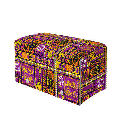 African Ethnic Tribal Inspired Print Leather Tissue Box Cover
