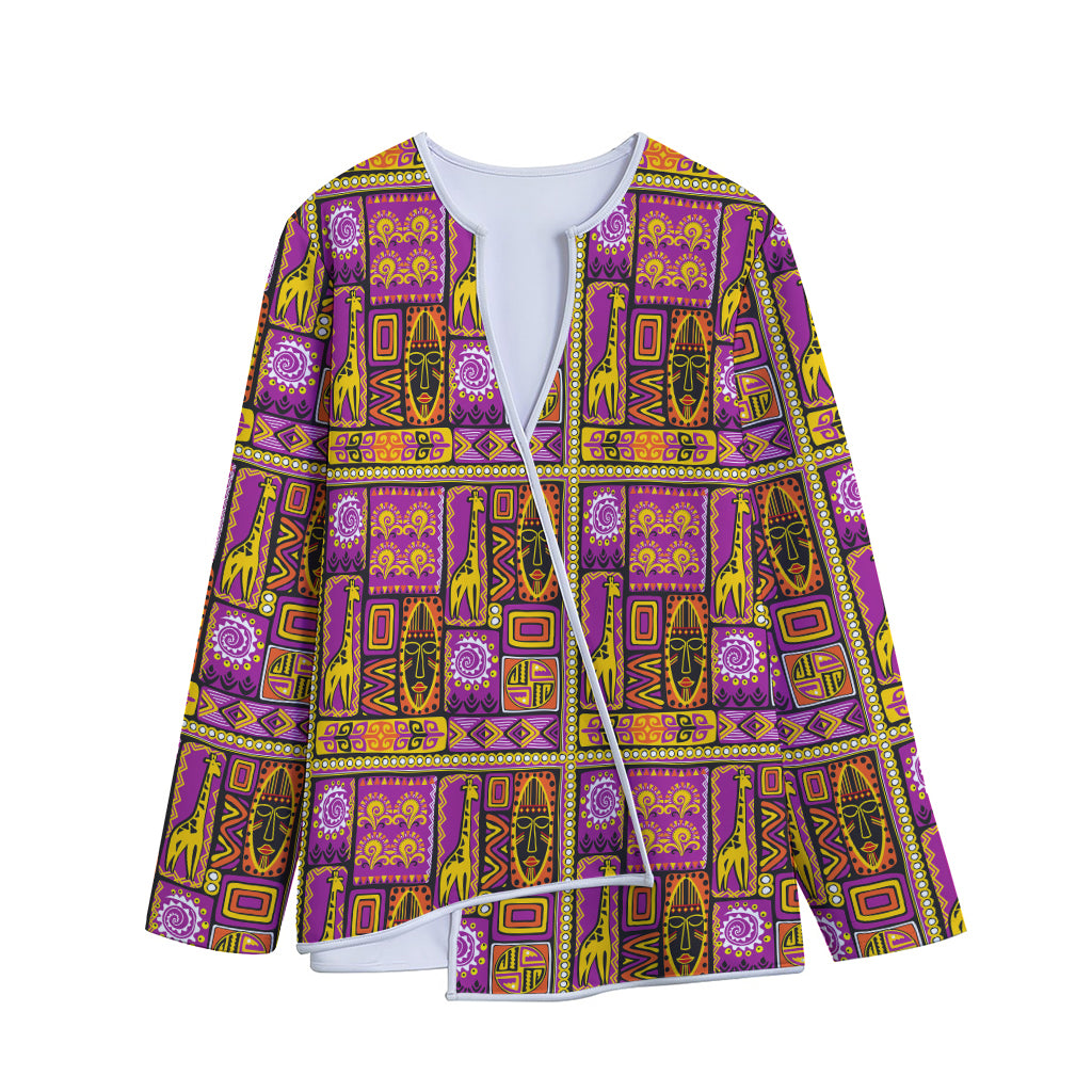 African Ethnic Tribal Inspired Print Long Sleeve Short Coat