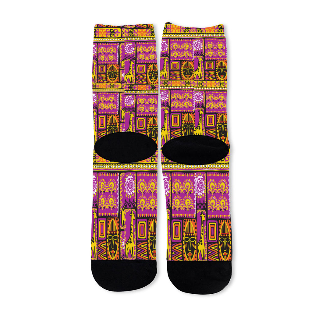African Ethnic Tribal Inspired Print Long Socks