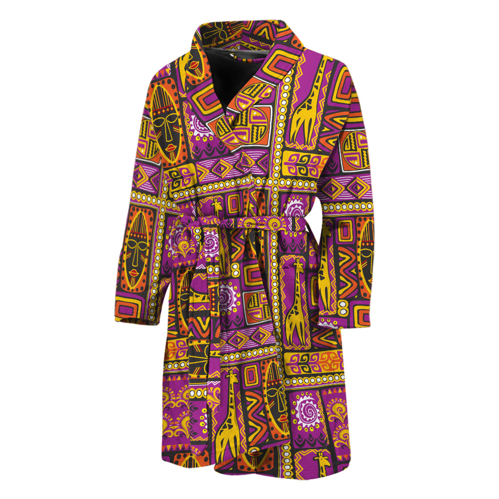 African Ethnic Tribal Inspired Print Men's Bathrobe