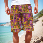 African Ethnic Tribal Inspired Print Men's Cargo Shorts