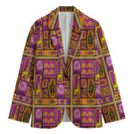 African Ethnic Tribal Inspired Print Men's Cotton Blazer