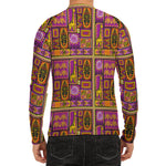 African Ethnic Tribal Inspired Print Men's Long Sleeve Rash Guard