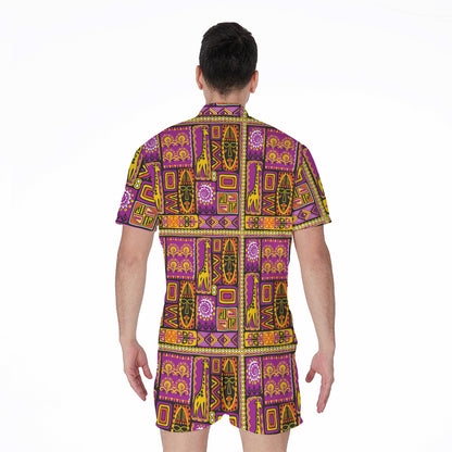 African Ethnic Tribal Inspired Print Men's Rompers
