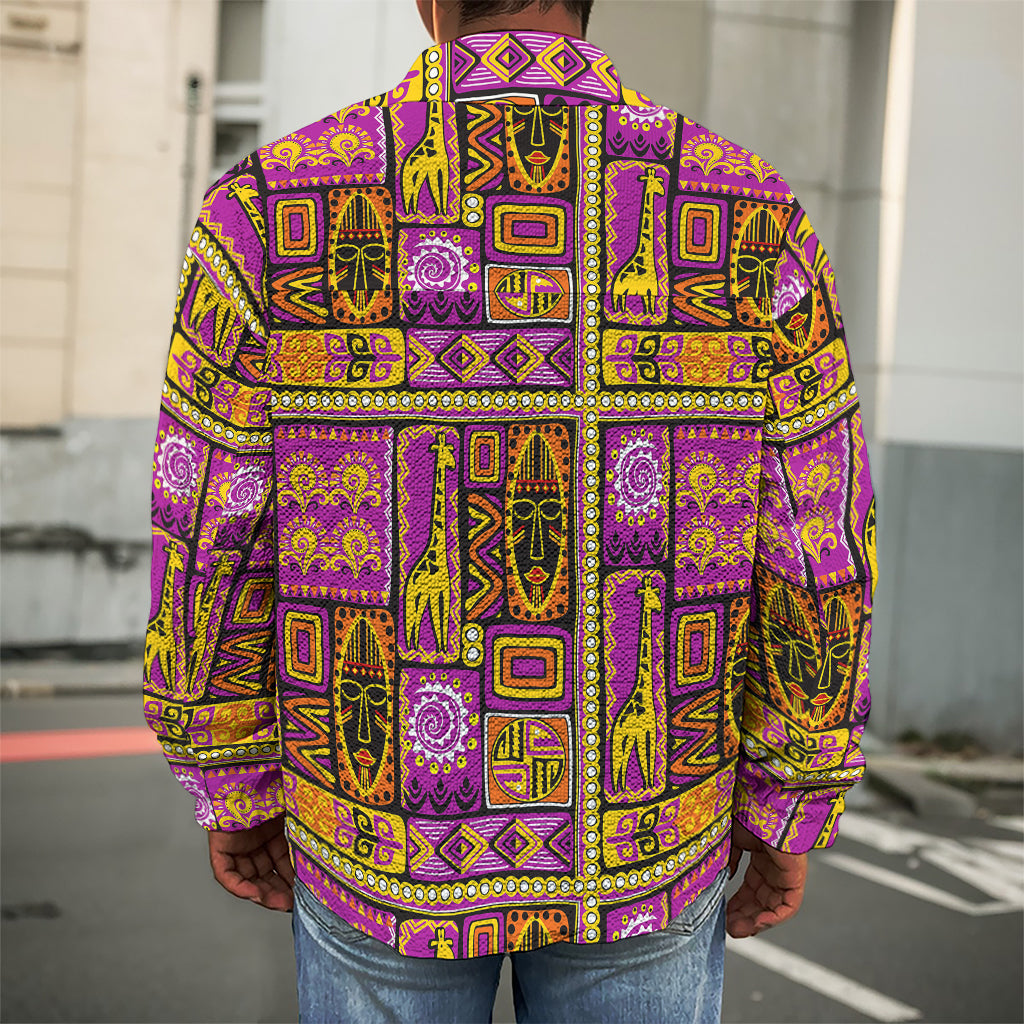 African Ethnic Tribal Inspired Print Men's Shirt Jacket