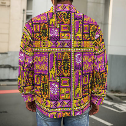 African Ethnic Tribal Inspired Print Men's Shirt Jacket