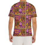 African Ethnic Tribal Inspired Print Men's Short Sleeve Rash Guard
